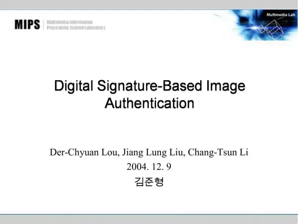Digital Signature-Based Image Authentication