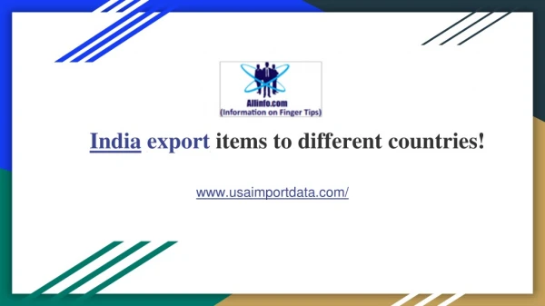 India Export Data