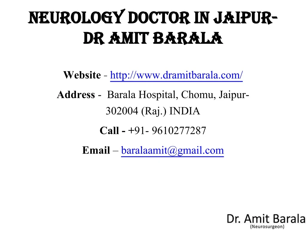 neurology doctor in jaipur dr amit barala