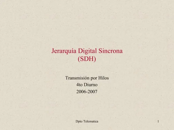 Jerarqu a Digital Sincrona SDH