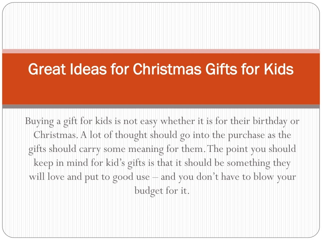 great ideas for christmas gifts for kids
