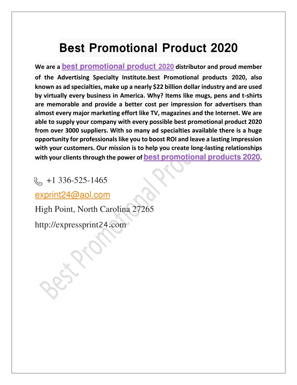 best promotional product 2020