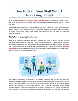 How to Train Your Staff With A Decreasing Budget - slide 1