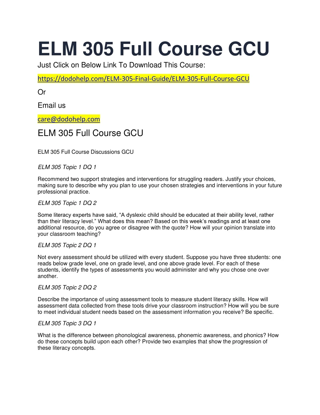 elm 305 full course gcu just click on below link