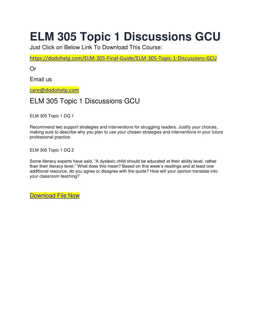 elm 305 topic 1 discussions gcu just click