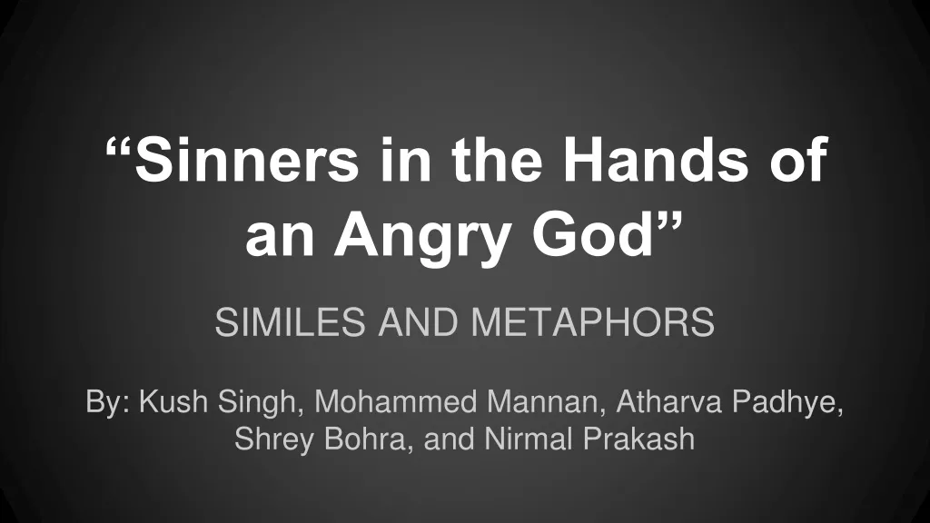 sinners in the hands of an angry god