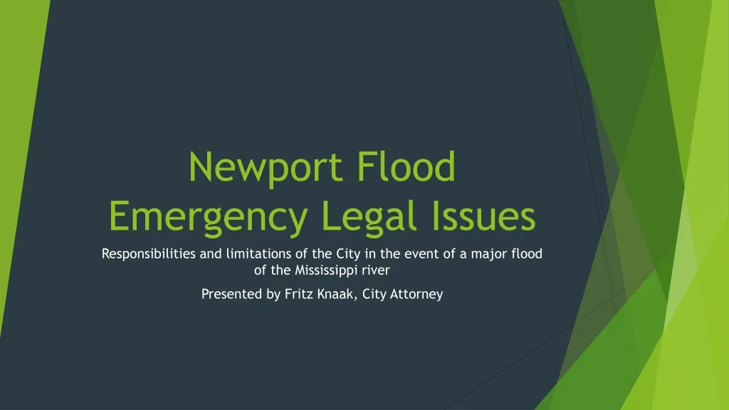 newport flood emergency legal issues