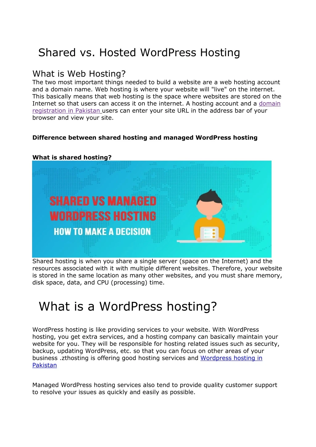 shared vs hosted wordpress hosting