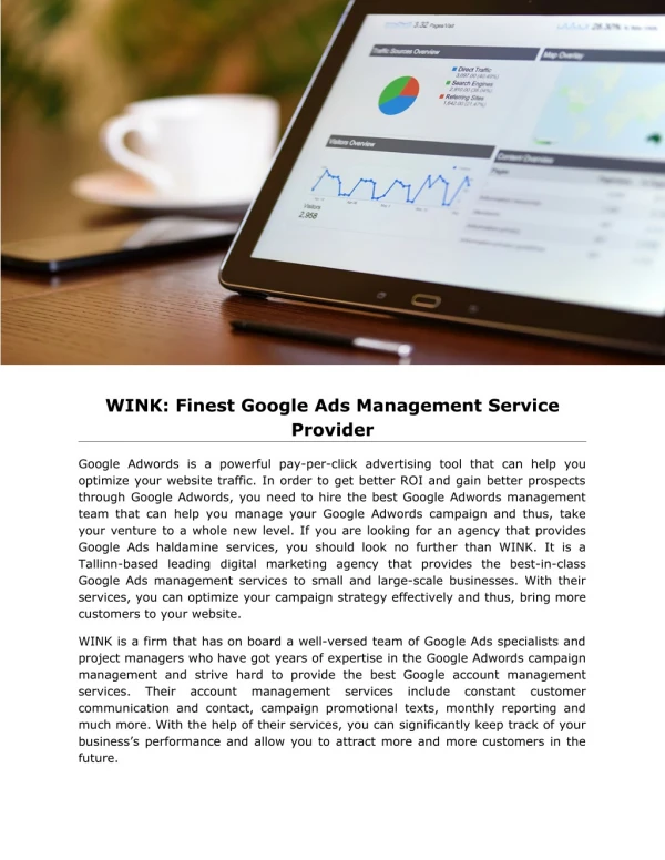 WINK: Finest Google Ads Management Service Provider