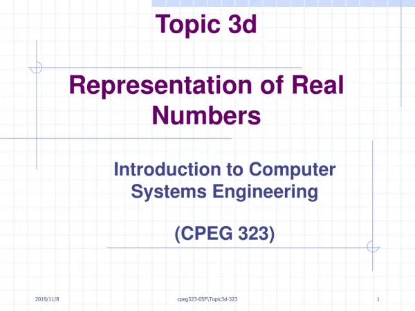 Topic 3d Representation of Real Numbers