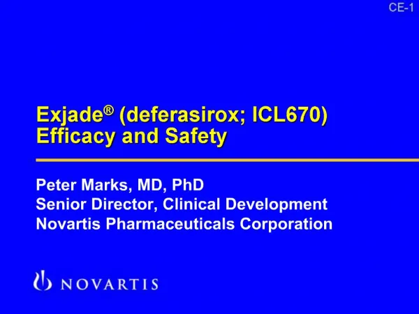 Exjade deferasirox; ICL670 Efficacy and Safety
