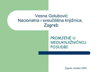 PPT - ExLibris VOYAGER Uvodenje Novog Knji Nicnog Programa U NSK I Knji ...