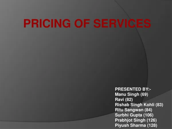 pricing in services