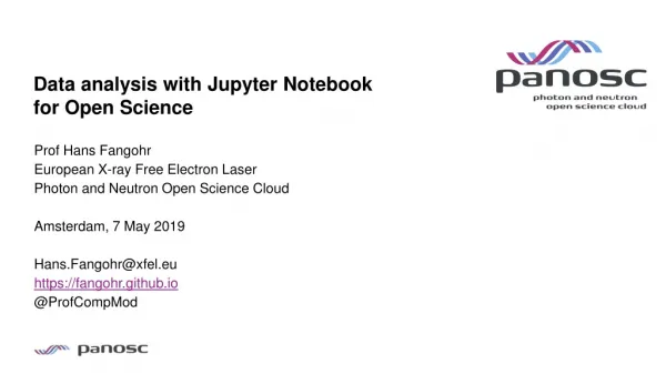 Data analysis with Jupyter Notebook for Open Science