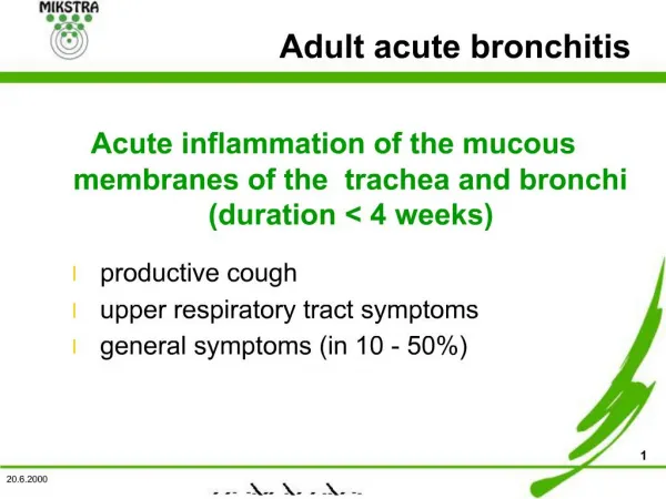 Adult acute bronchitis