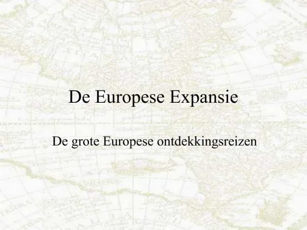 De Europese Expansie