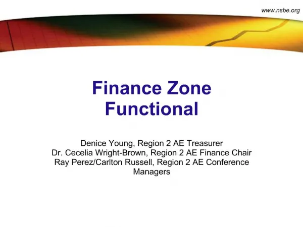Finance Zone Functional