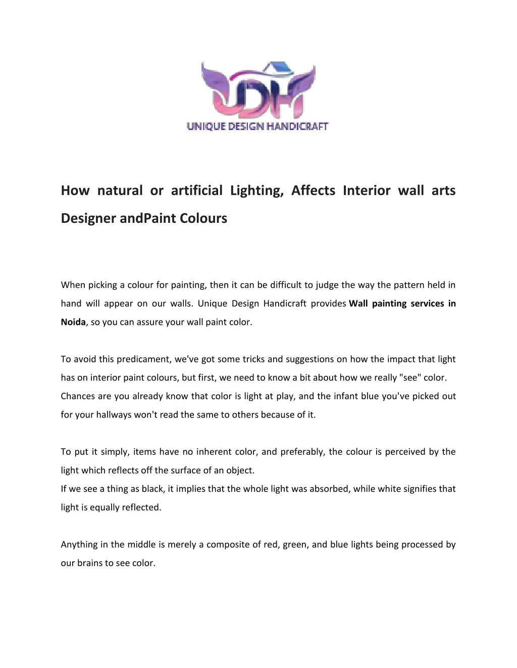 how natural or artificial lighting affects