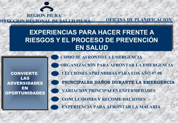 COMO NOS PREPARAMOS PARA AFRONTAR LA EMERGENCIA DE 1998