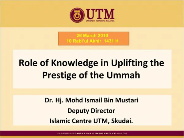 Role of Knowledge in Uplifting the Prestige of the Ummah