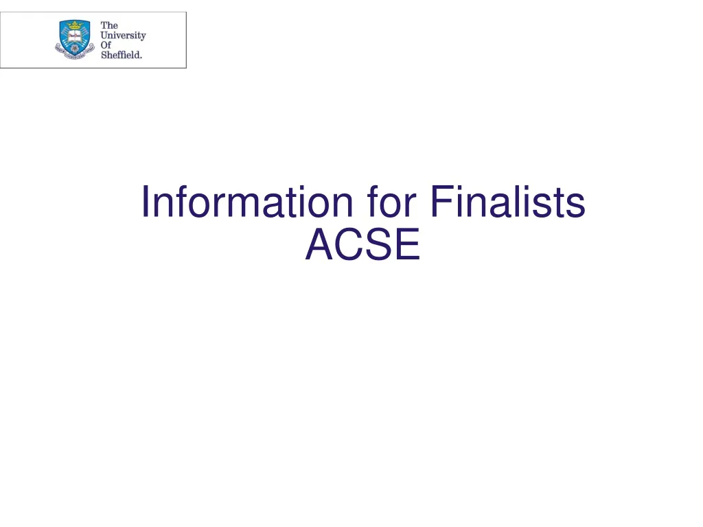 information for finalists acse