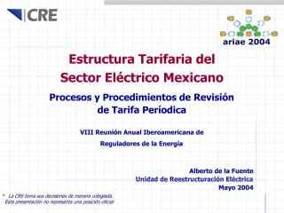 Estructura Tarifaria del Sector El ctrico Mexicano - slide 1