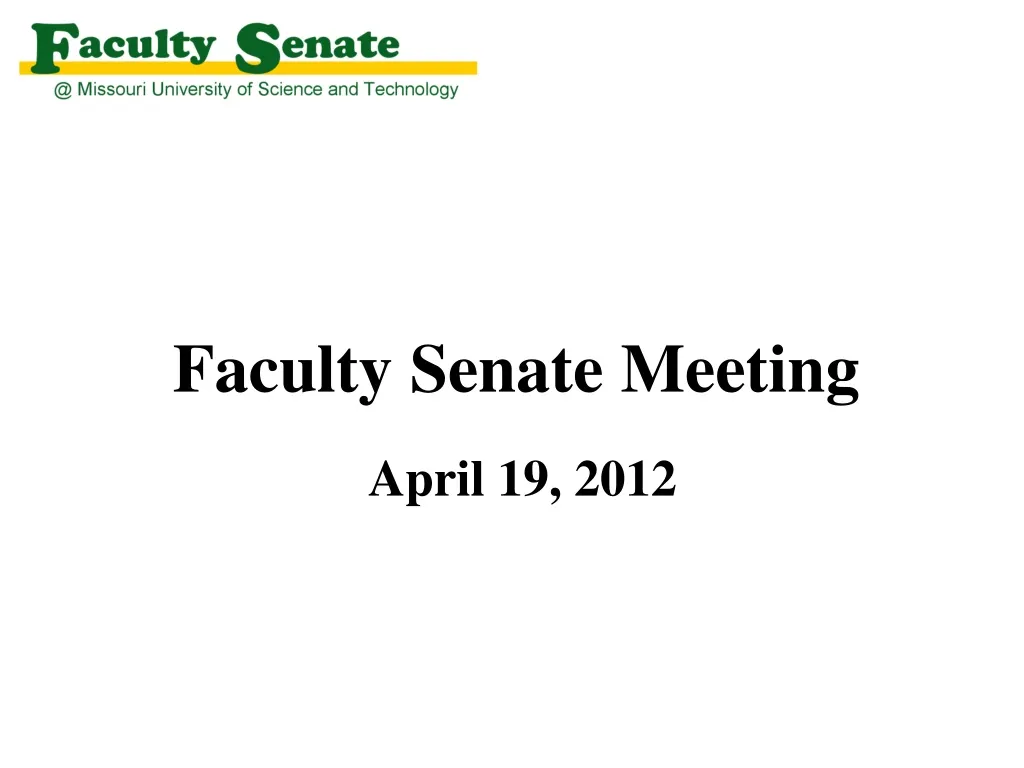 faculty senate meeting april 19 2012