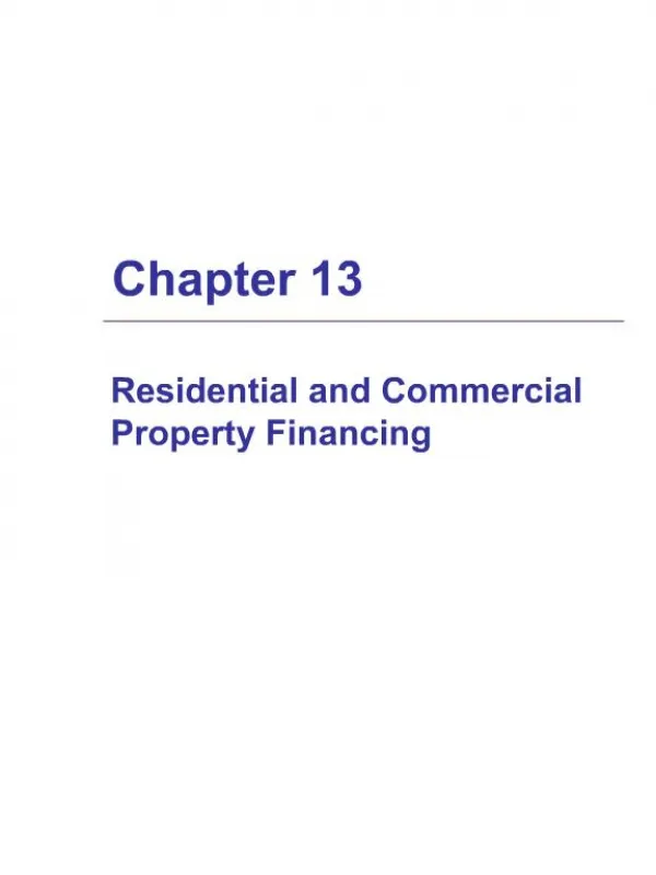 Residential and Commercial Property Financing