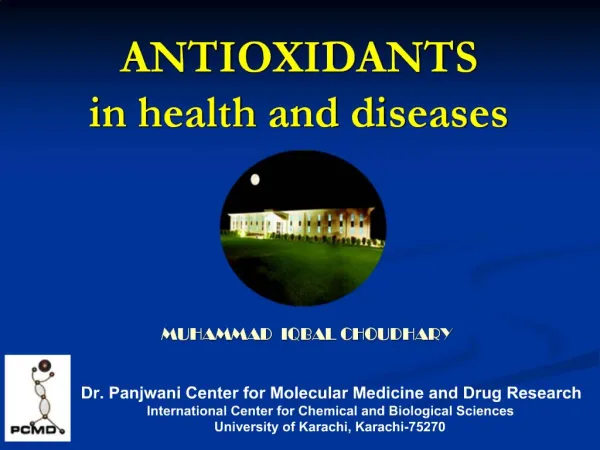 ANTIOXIDANTS in health and diseases