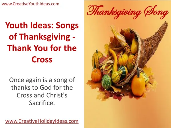 Youth Ideas: Songs of Thanksgiving - Thank You for the Cross