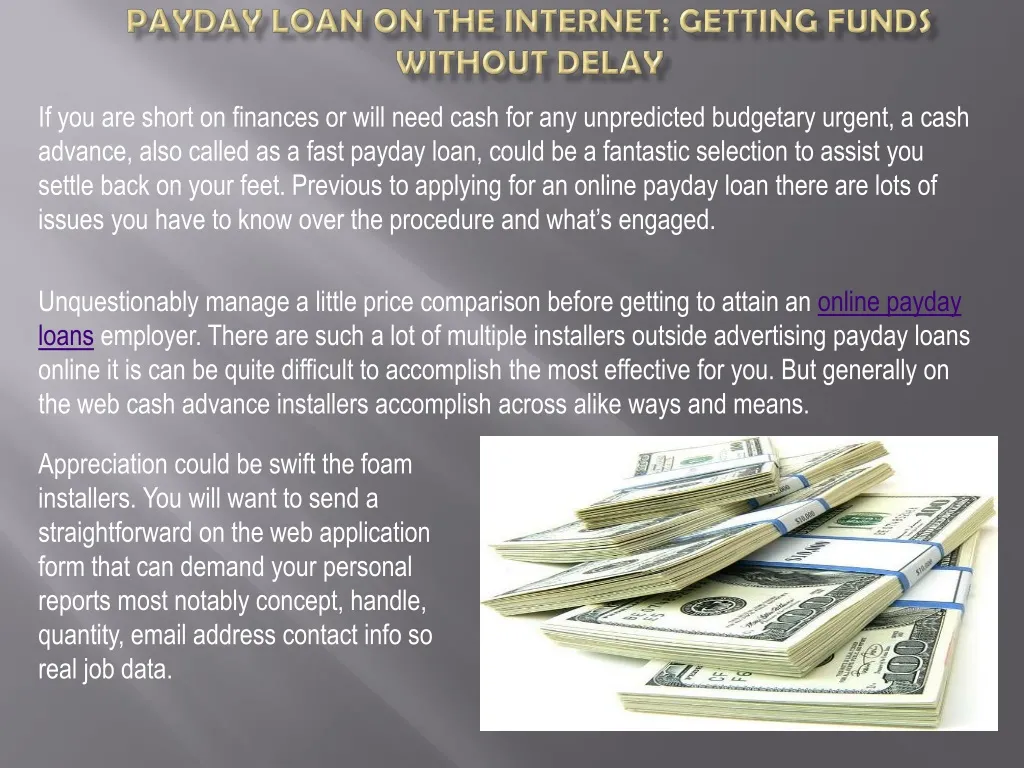 payday loan on the internet getting funds without delay