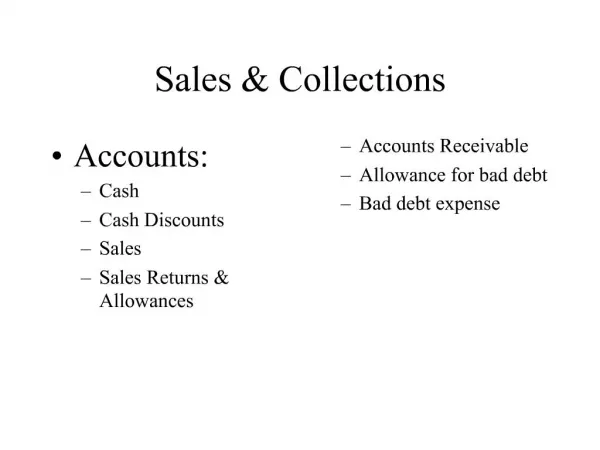 Sales Collections