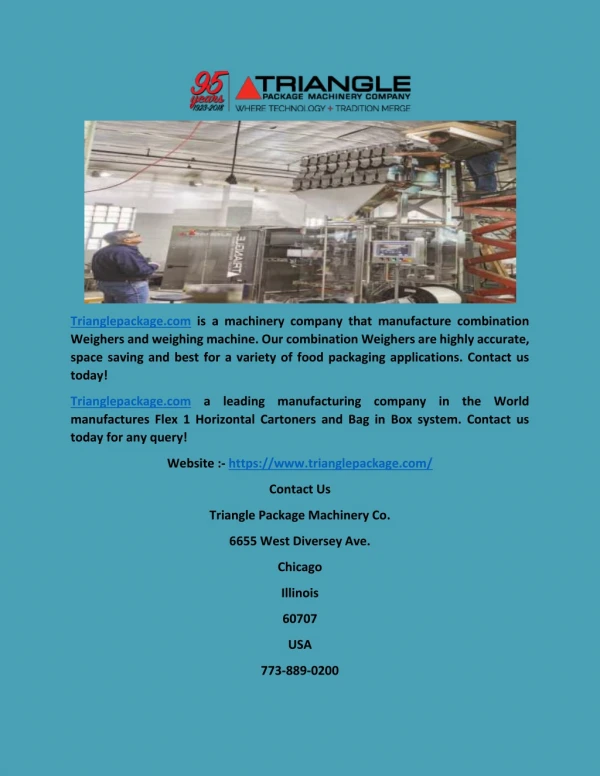 trianglepackage com is a machinery company that