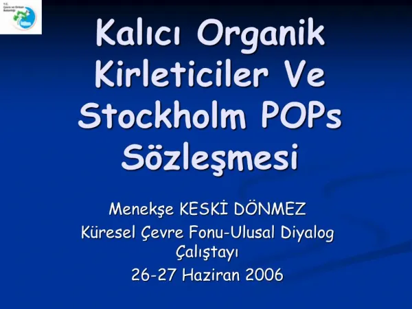 Kalici Organik Kirleticiler Ve Stockholm POPs S zlesmesi