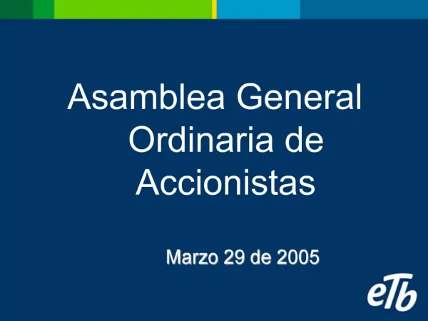 Asamblea General Ordinaria de Accionistas