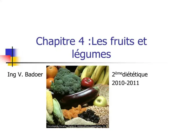 Chapitre 4 :Les fruits et l gumes