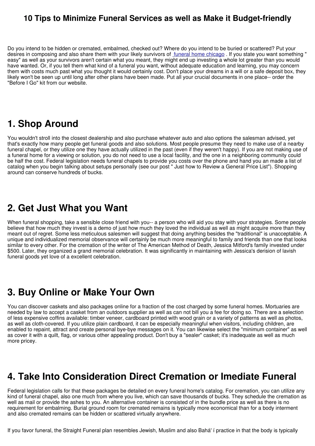 10 tips to minimize funeral services as well