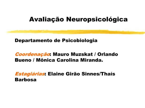 Avalia o Neuropsicol gica