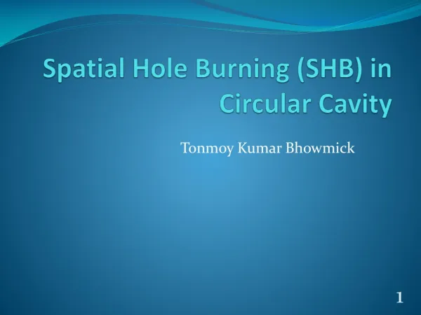 Spatial Hole Burning in Ring Cavity