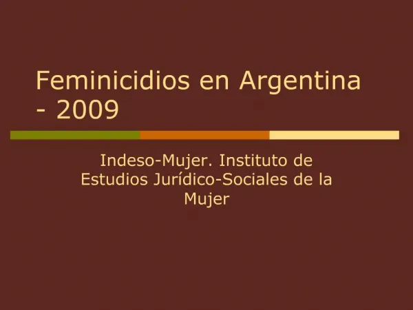 Feminicidios en Argentina - 2009