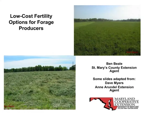 Low-Cost Fertility Options for Forage Producers