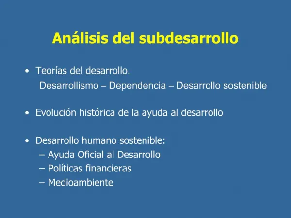 An lisis del subdesarrollo