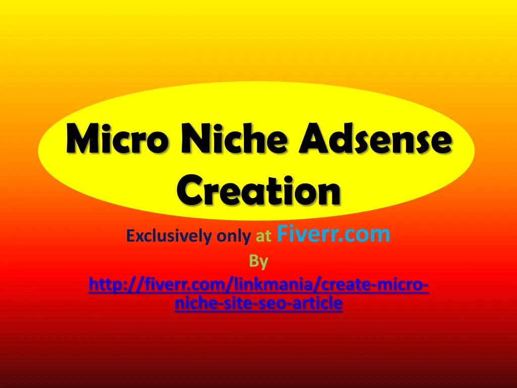 micro niche adsense creation