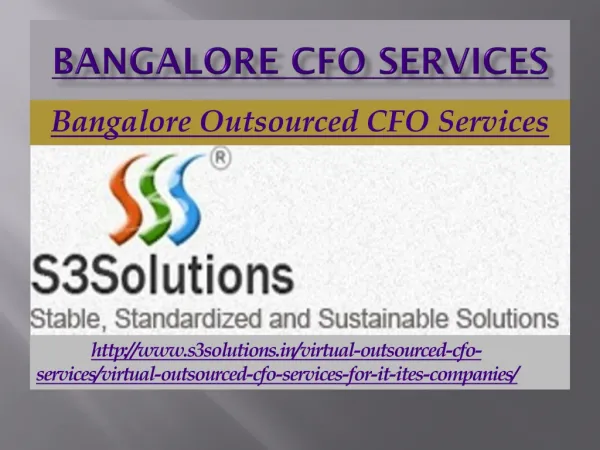 Bangalore CFO Services, Outsource CFO Services Bangalore