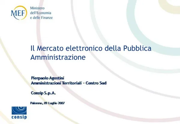Il Mercato elettronico della Pubblica Amministrazione