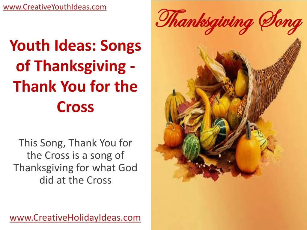 youth ideas songs of thanksgiving thank you for the cross