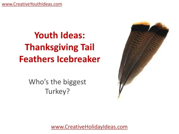 Youth Ideas: Thanksgiving Tail Feathers Icebreaker