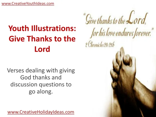 Youth Illustrations: Give Thanks to the Lord