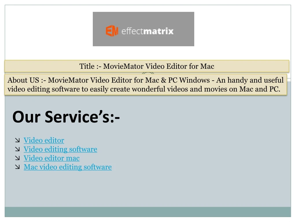 title moviemator video editor for mac