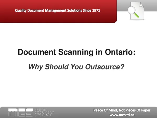 Document Scanning in Ontario: Why Should You Outsource?
